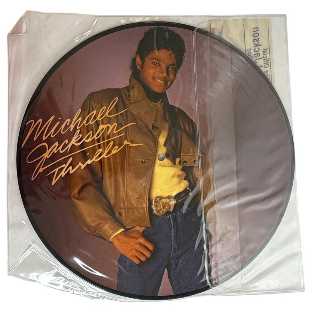 1983 Michael Jackson Thriller Picture Disc Vinyl Record LP Hype Sticker Tested - Picture 6 of 10